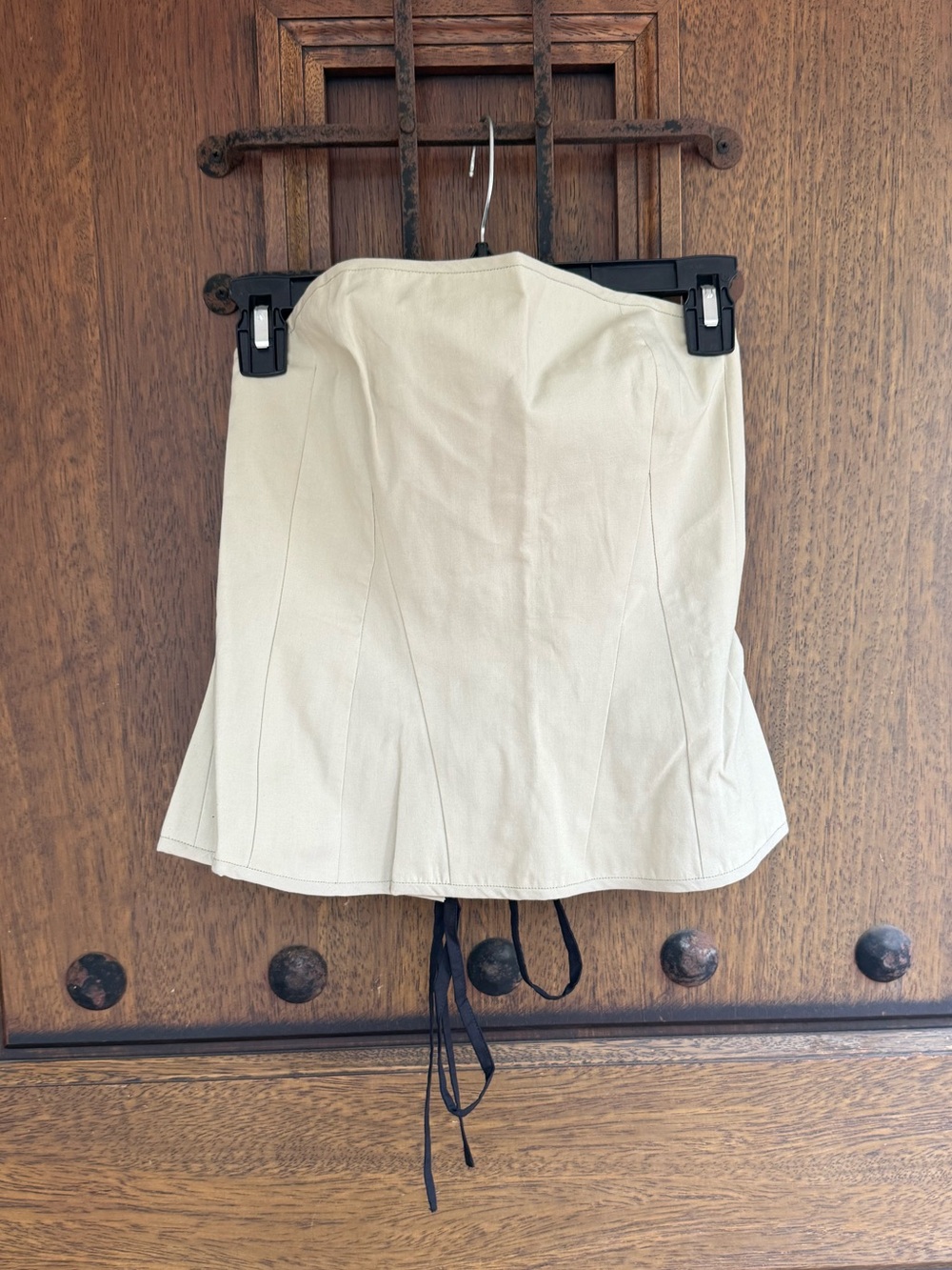 100% cotton Greenish Beige Strapless Corset Size L